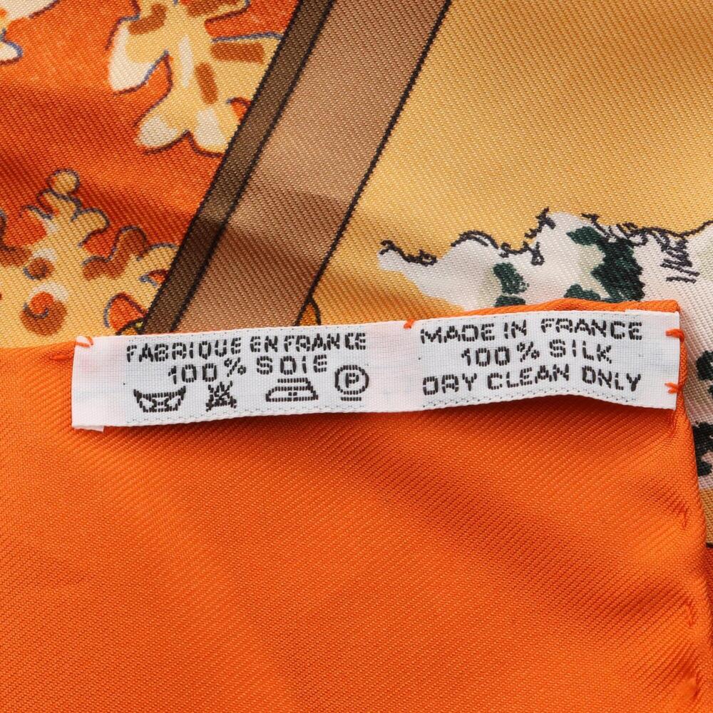 HERMES Orange Silk Scarf - Picture 3 of 9